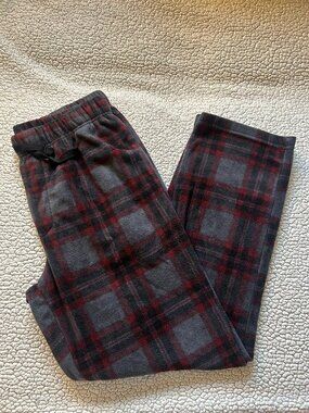 Spyder - grey/ red/ black mens fleece plaid pijamas, Mens M